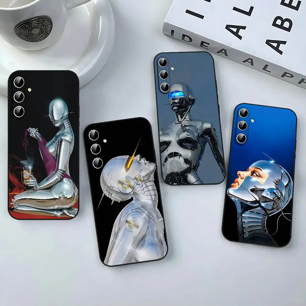 

Art Metal Robot HajimeSorayama Phone Case Slim Shockproof Protection For Samsung S24/S25/S22/S30/Note20/Lite/Ultra/5G/Plus/FE