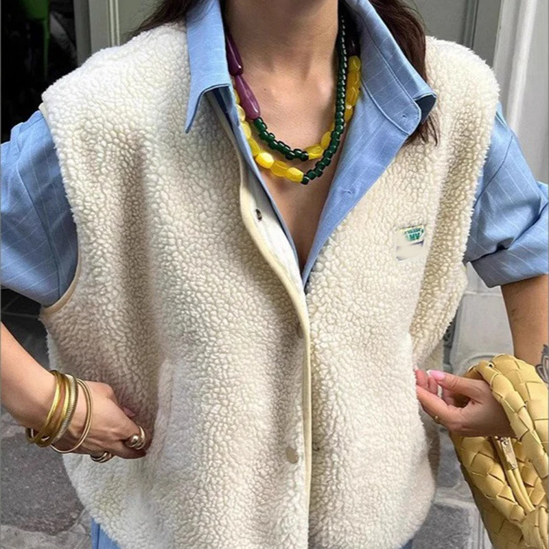 2025 Spring Autumn Women Waistcoat Jacket O-neck Sleeveless Casual Coat Female Autumn Outerwear New Fashion Vest Elegant Lady Cl