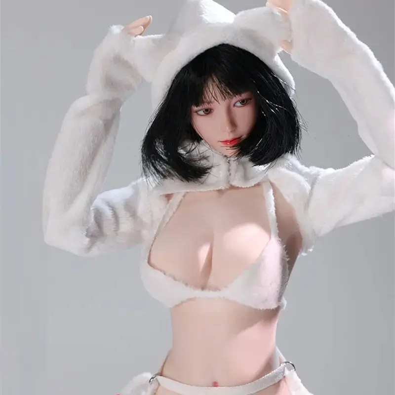 ACG-56 1/6 Scale Bear Plush Hoodie Underwear Set Clothes Accessory Model For 12" TBL ANT Female Soldier Action Figure Body Toy