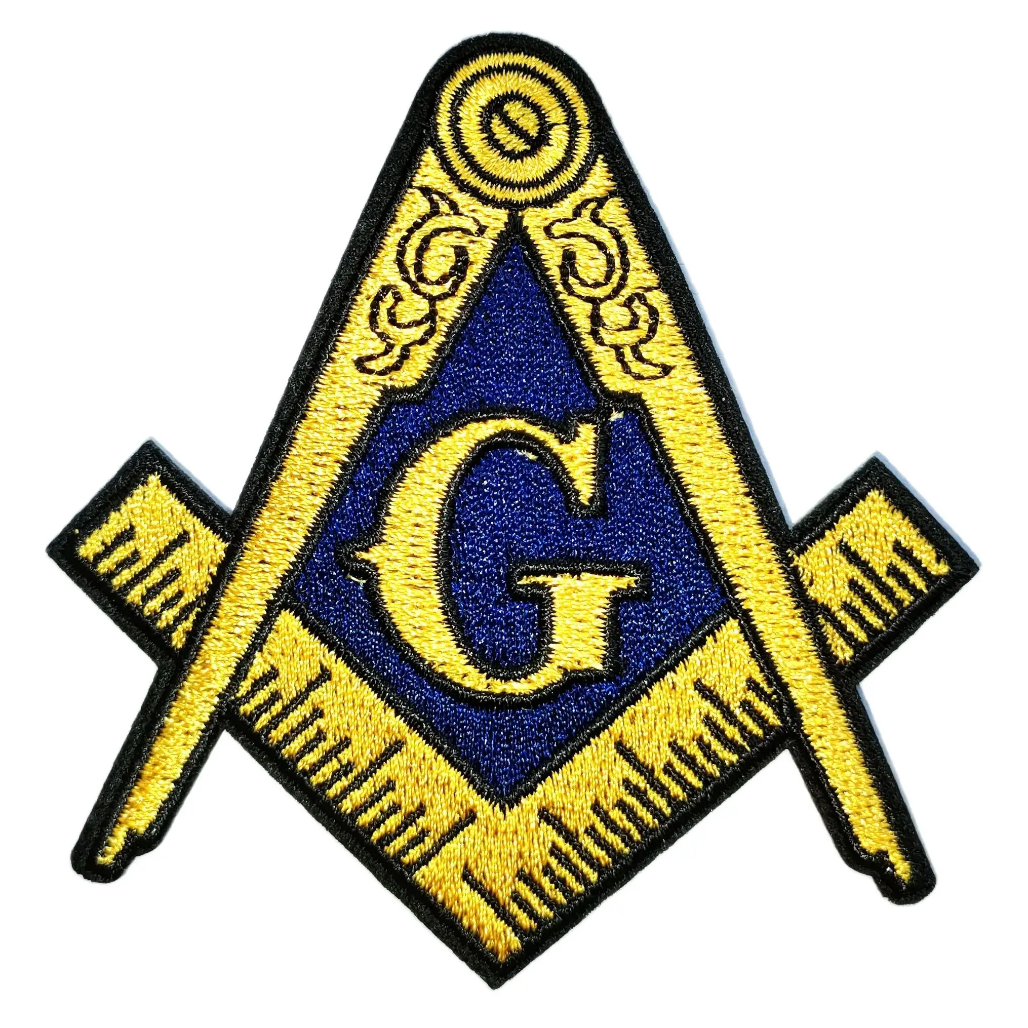 MASONIC LOGO PATCH embroidered iron-on FREEMASON SQUARE COMPASS MASON EMBLEM new