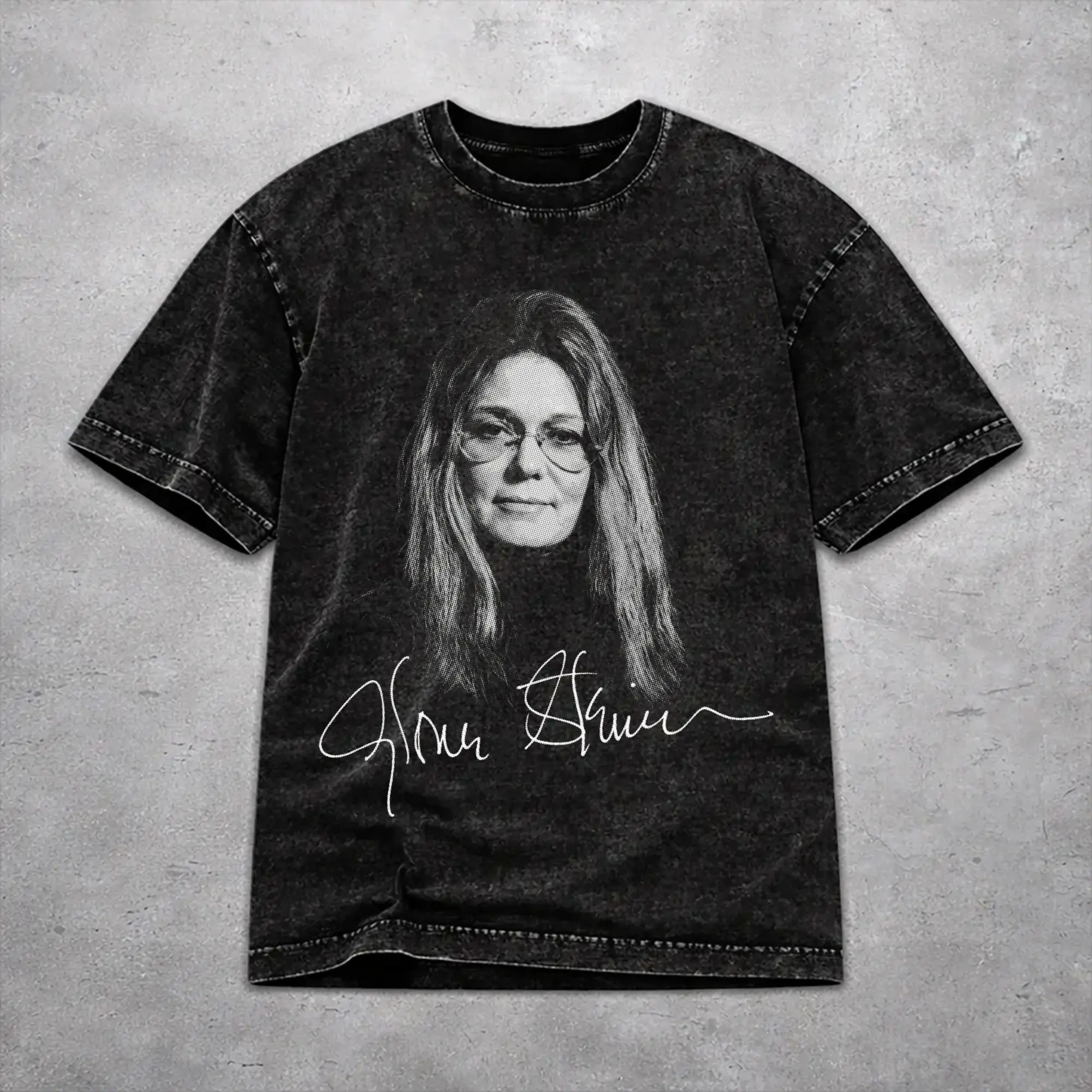 Harajuku RIP Gloria Steinem  Merch T-Shirts for Men Women  Washed Style Tee Shirts Clothing
