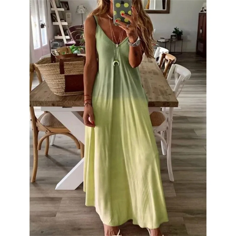 

Sleeveless Dress Summer Sexy V-Neck Maxi Dress Luxury Stylish Party Vestido Evening Dresses Girl Beach Dresses Comfortable Robe