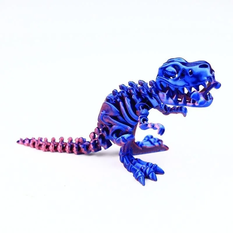 طباعة ثلاثية الأبعاد مفاصل مرنة ومتحركة Tyrannosaurus Rex ديناصور الهيكل العظمي التنين التحول حلية اليدوية هدية ديكور