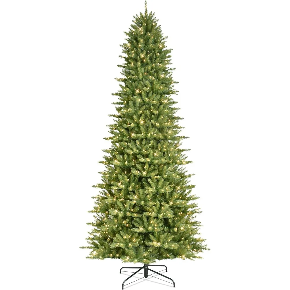 Christmas Tree 9Foot Pre-Lit Slim Fraser Fir Artificial with 800 UL Listed Clear Lights Green 49