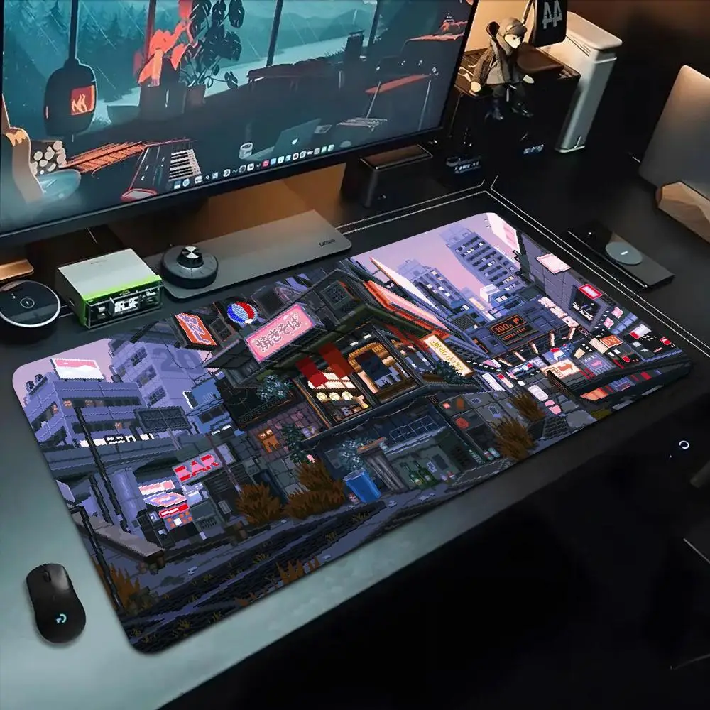 

anime pixel background Mouse Pad 500X1000 mm Large Gaming Mousepad Gamer XL Rubber Otaku Keyboard Pad Laptop Desk Mat