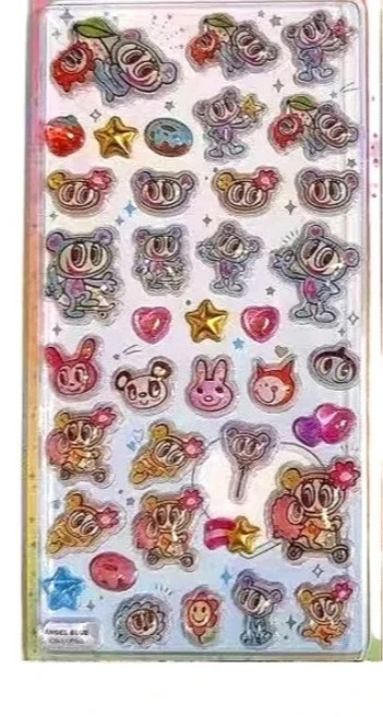 日本の3Dドロップレリーフステッカー - 漫画DIYスクラップブッキングデカール、かわいいジャーナリングステーショナリー