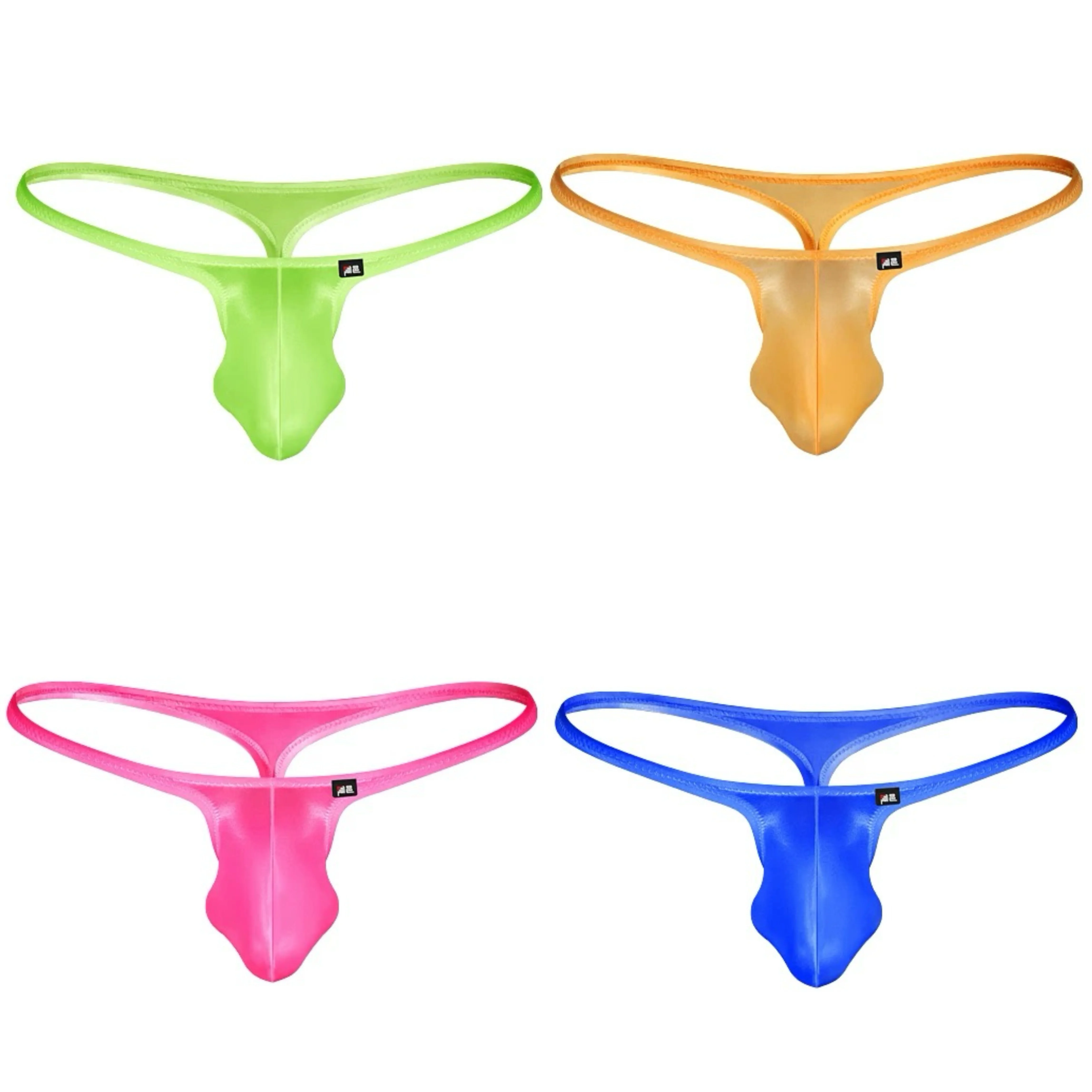 Unique Pink Underwear Men's Brazilian Thongs Fully Transparent Ultra-Thin Ice Silk Men's Fun Low Waisted Slim Fitting T-Pan