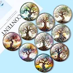 Watercolor Tree of Life 12mm/18mm/20mm/25mm Round photo glass cabochon flat back Making findings keychain
