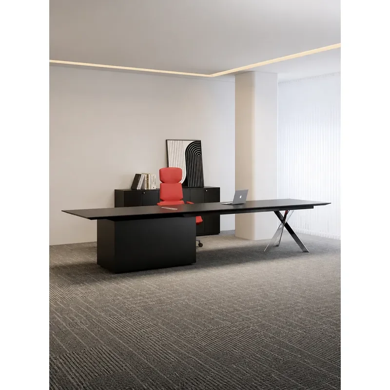 Lifting Executive Desk Modern Simple Luxury High End Office Table Single President Workstation Combination