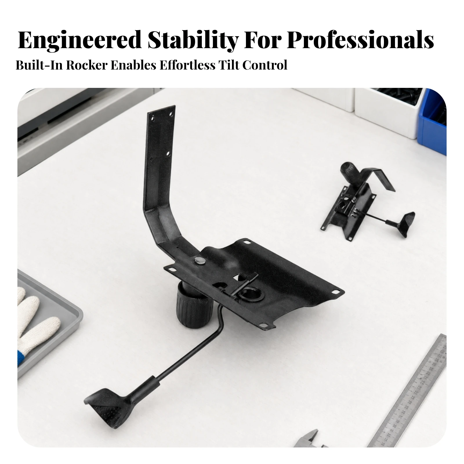 Chair Hardware Sturdy Swivel Tilt Control Seat Mechanism Heavy Duty Tilt Plate with Lever Sleek