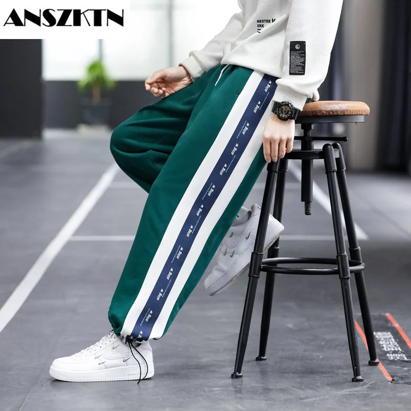 ANSZKTN Sports pants men spring&autumn loose versatile casual pants trend Hong Kong wind high street pants large size foot