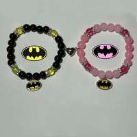 2Pcs/Set Fast And Furious Bat Matching Bracelets For Couples Bracelets Cool Race Car Victory Banner BFF Beaded Bracelet Jewelry