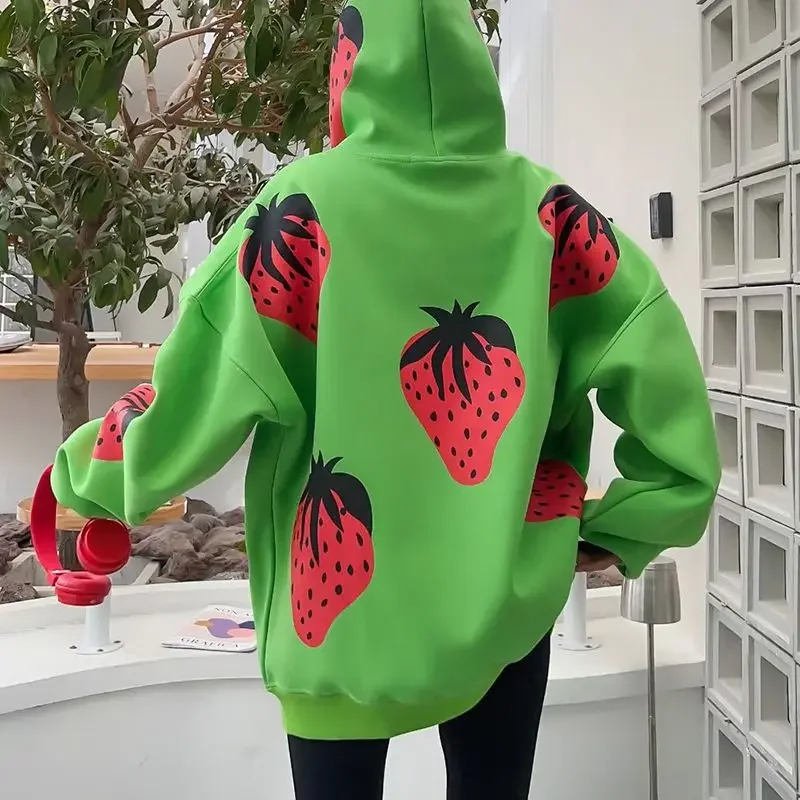 Lange mouw bedrukte vrouwelijke capuchon top jaren 90 vintage hoge kwaliteit Koreaanse kleding jaren 2000 casual Kpop Emo dames hoodies sweatshirts