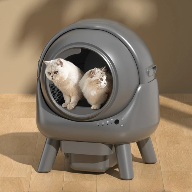 Intelligente Katzentoilette mit automatischer Reinigungs-APP, intelligente Steuerung, unterstützt 2,4 G Band WiFi, große vollautomatische Katzentoilette