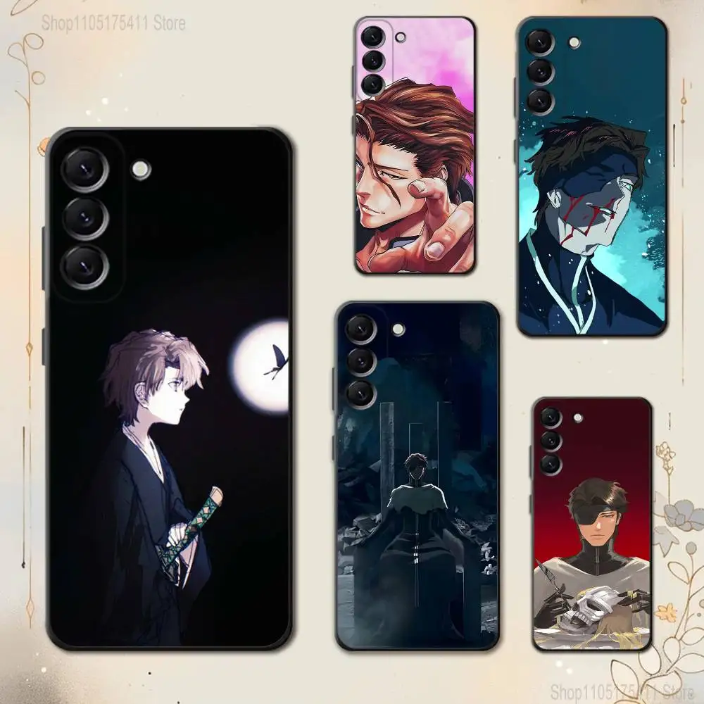 Funda de teléfono de anime Aizen-N S-Sousuke para Samsung Galaxy A 73,72,51,53,52,71,22,5G,Note,J7,8,9 funda negra suave