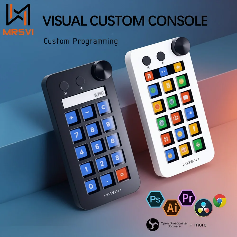 

MRSVI N1 Custom Keyboard Stream Deck Visual Custom Console 15 Keys LCD Button Live Content Creation Controller Stream Dock
