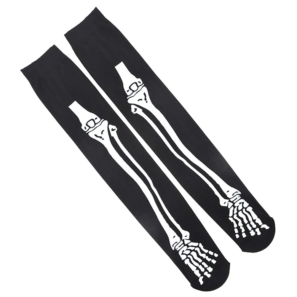 

Printing Knee High Socks 60Cm Halloween Bone Long Socks for Cosplay Masquerade Carnival Stage Party Warm Comfortable