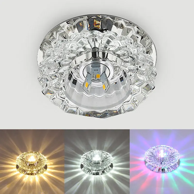 

3W 5W Aisle Flush LED Ceiling Lamp Living Room Crystal Corridor Aisle Lights LED Ceiling Lights Luces Front Techo Balcony Lamp P