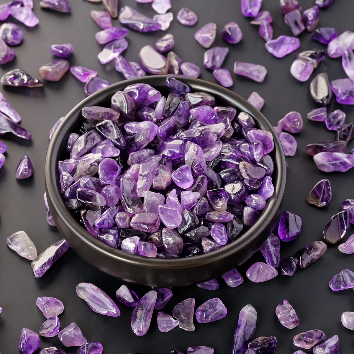 100g Natural Dreamy Amethyst Crushed Stones Brazilian Amethyst Cleansing Stones Mini Landscape Fish Tank Home Office Decoration