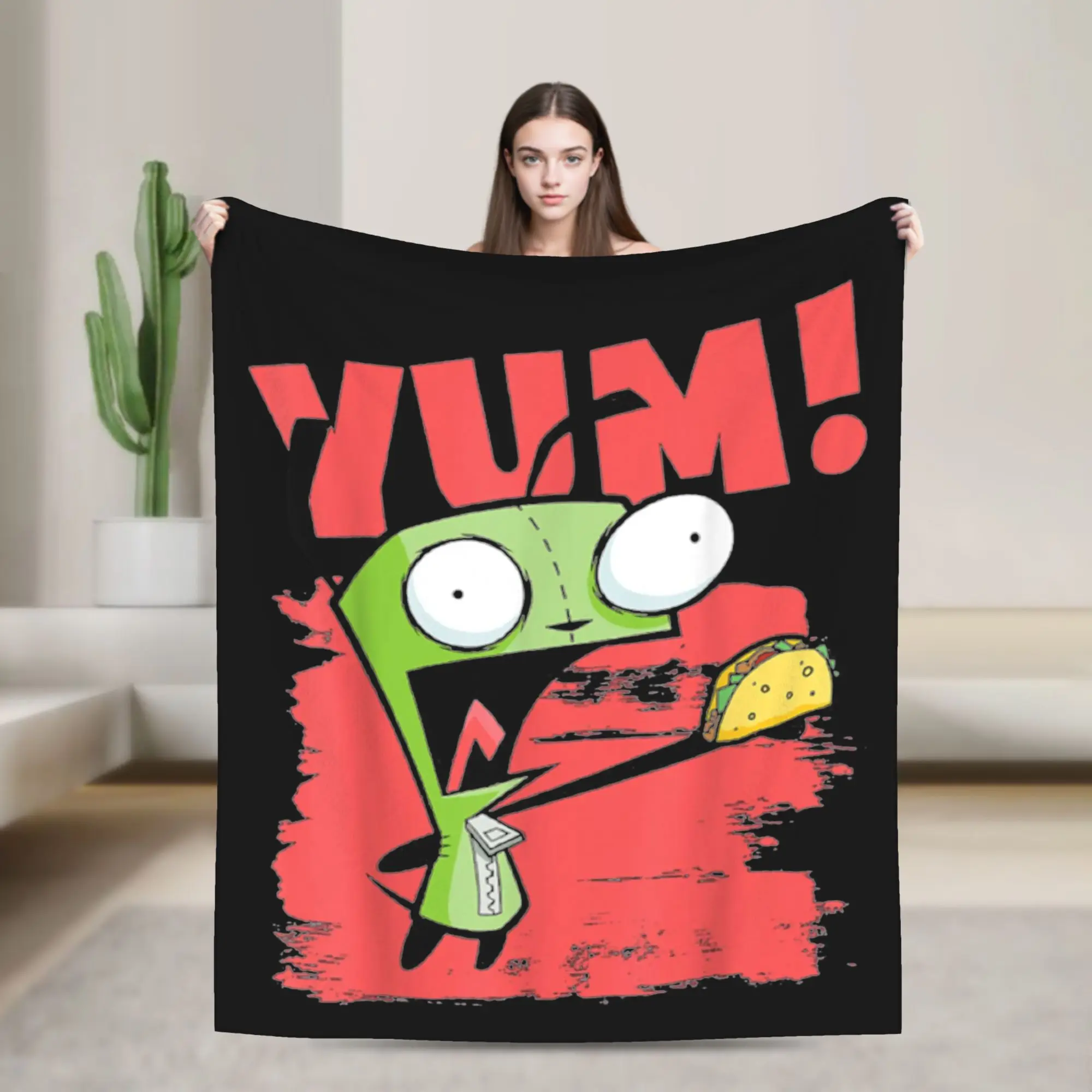 Invaders Zims  Plush Blanket  Awesome Throw Blankets for Home 150*125cm Bedspread,