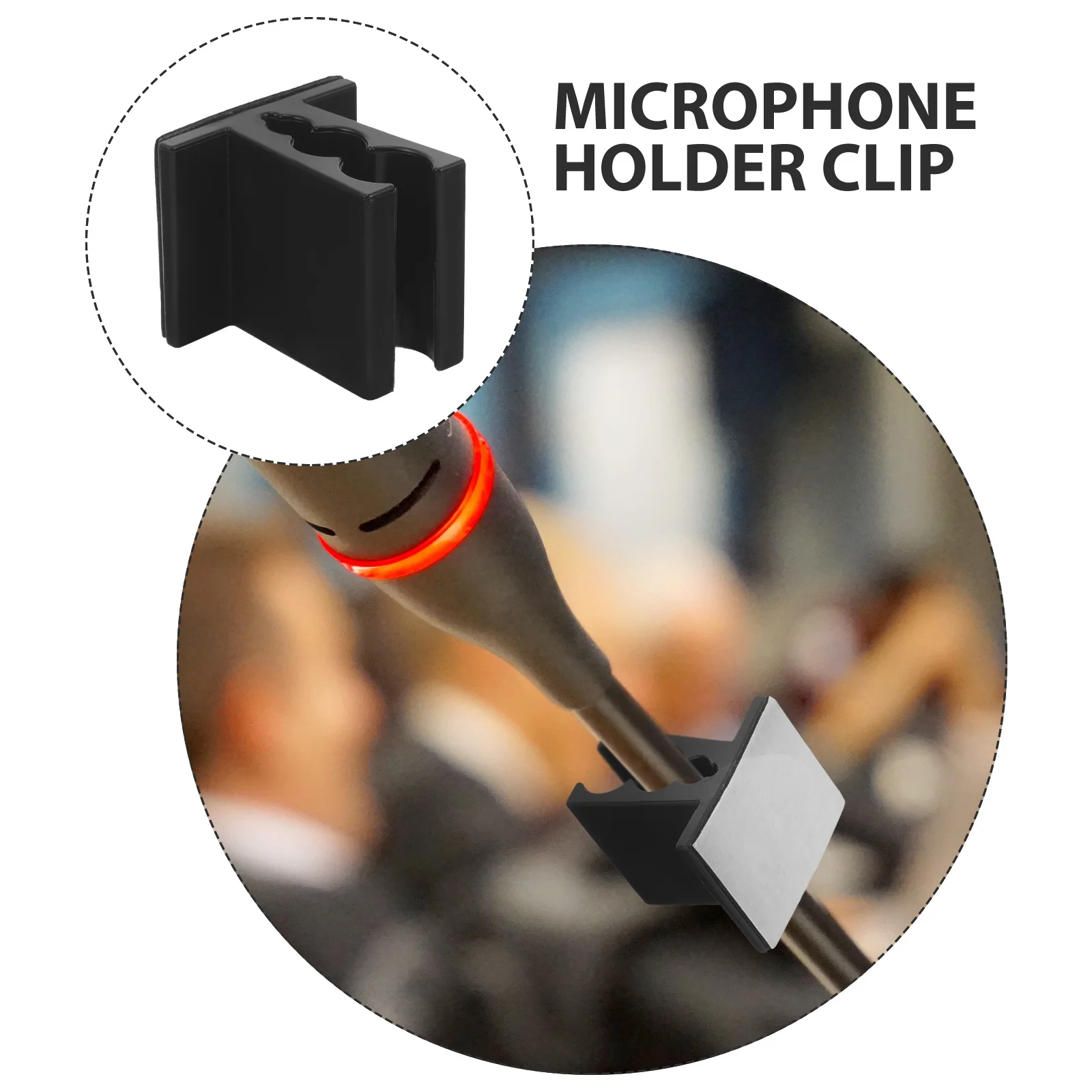 

Microphone Clip Portable Plastic Mic Holder For Wireless Mic Easy Install Smooth Surface Design Microphone Mount Accessory
