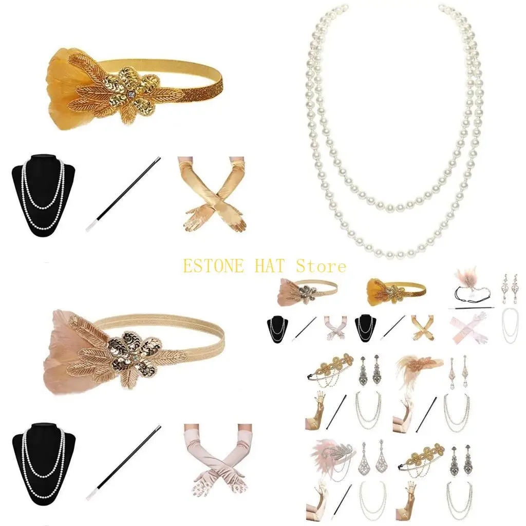 

49MF Accessories для женского костюма Gatsby 1920 -х