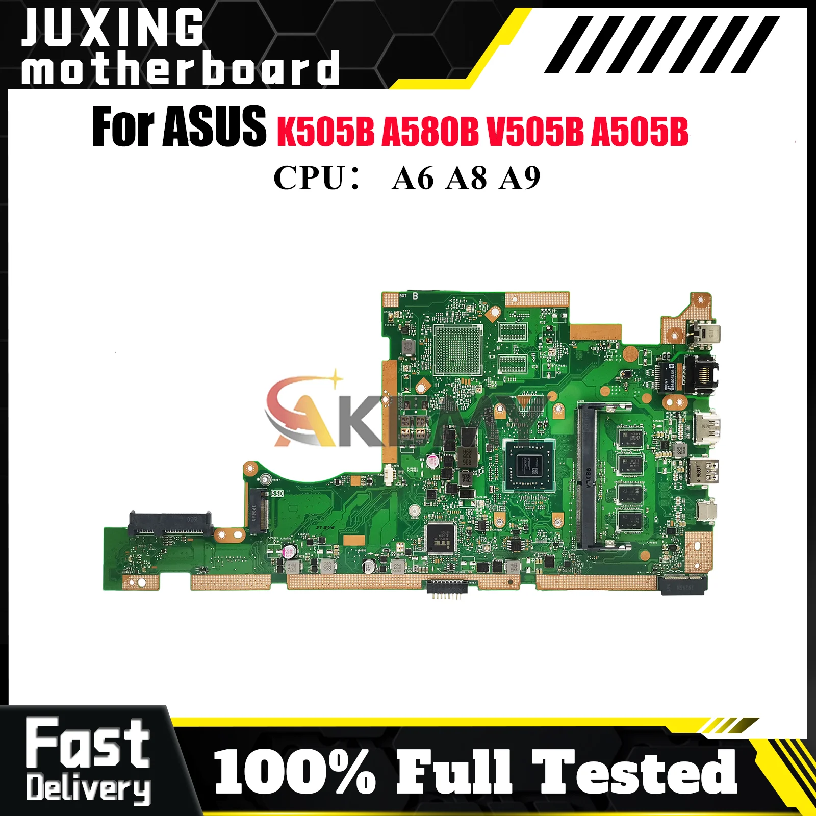 

X505BA Laptop Motherboard For ASUS VivoBook X505B A505B X505BA K505B X505BP A580B V505B Notebook Mainboard With A6 A8 A9 CPU stk