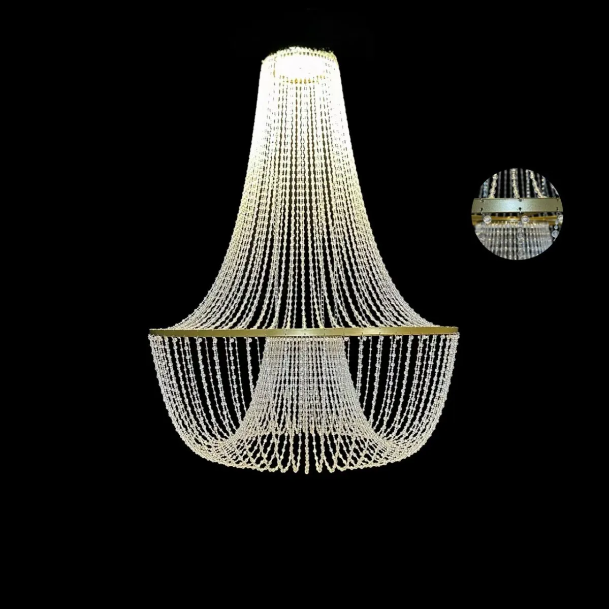 New wedding props wedding chandelier finished one pull forming acrylic wrought iron ceiling hotel auditorium stage