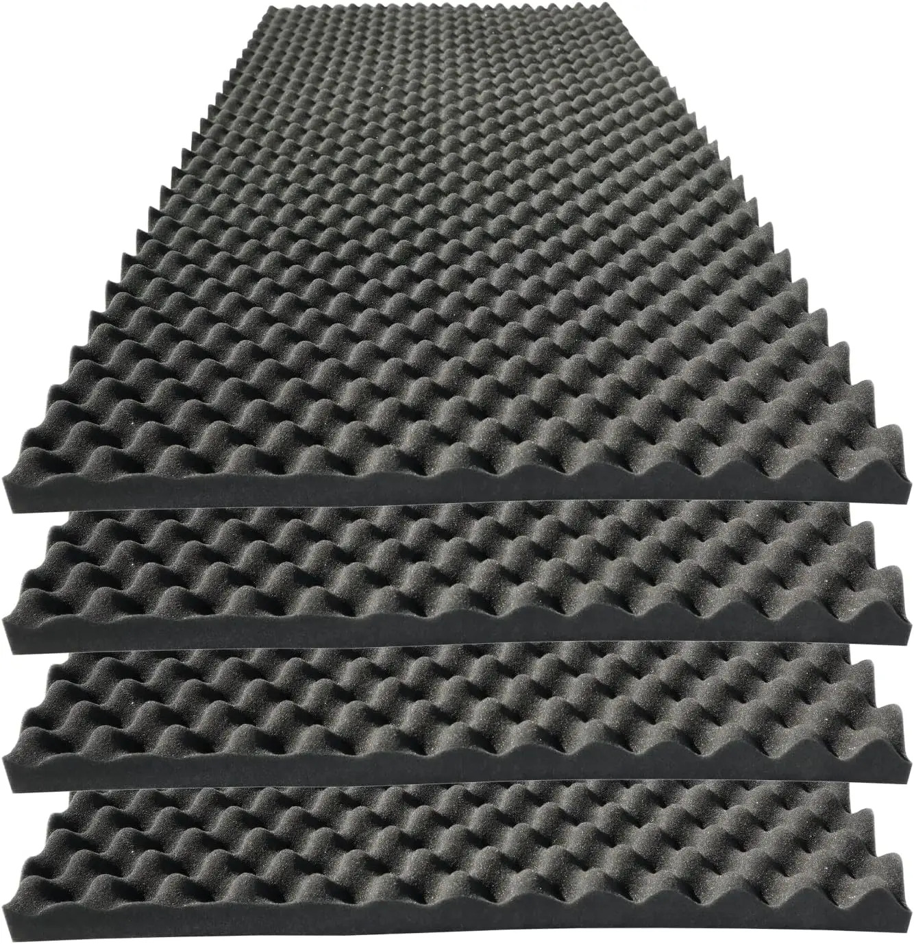 

Набор из 4 акустических панелей из вспененного материала, 48x24x2 дюйма, дизайн «яичная скорлупа», огнестойкие, шумопоглощающие, для студийного использования