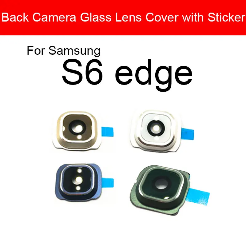 Lentille arrière en verre pour Samsung Galaxy Dock Edge Plus, grande lentille de caméra principale, matériau en verre + autocollant, pièces de rechange