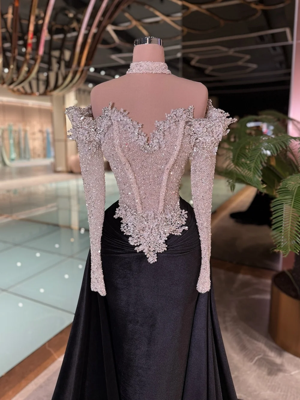 

Ослепительное вечернее платье с бисером, гладкое вечернее платье с открытыми плечами, 2026, роскошное вечернее платье длиной до пола, украшенное по индивидуальному заказу