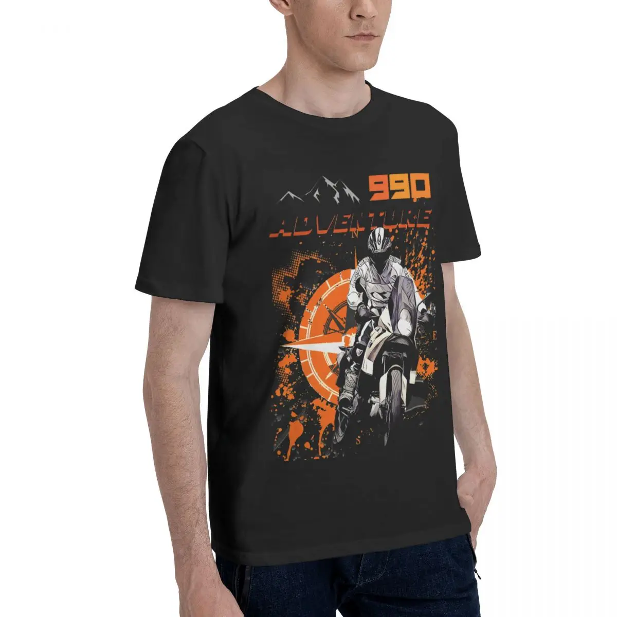 Camiseta de algodón para hombre, prenda de vestir, de manga corta y cuello redondo, con estampado creativo de aventura, ideal para regalo de cumpleaños, 990, 2020