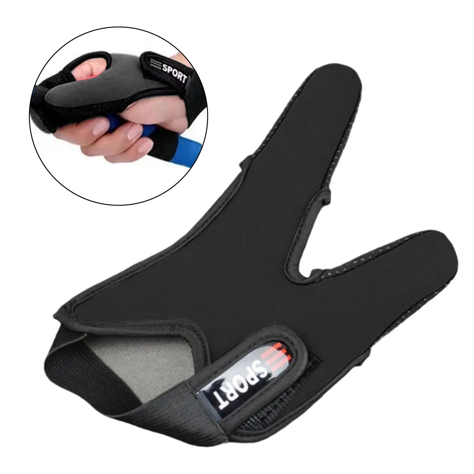 Double Finger Gloves for Fishing Neoprene Casting Two Finger Stall Thickness Adjustable Waist Band