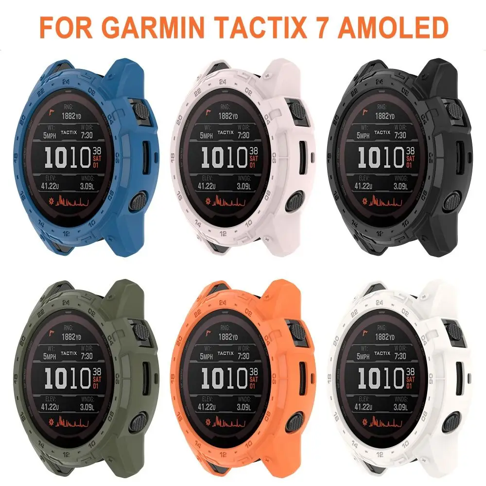 New TPU Protective Case Frame Cover Edge Shell Accessories Bumper Screen Protector for Garmin Tactix 7 AMOLED Smart Watch