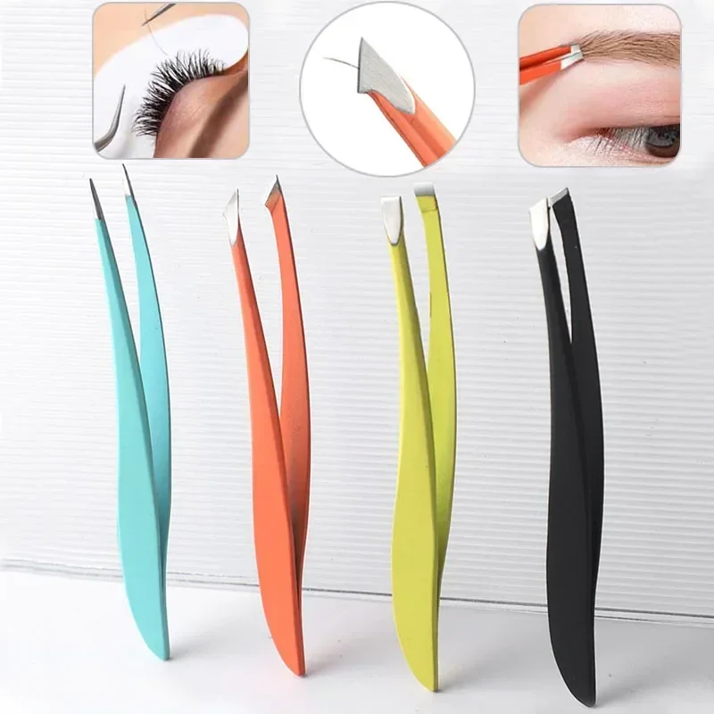 1Pc Kleurrijke Nieuwe Collectie Professionele Roestvrijstalen Pincet Wenkbrauw Gezicht Neus Haar Clip Verwijderaar Tool Banaan Clip Make-Up Tools