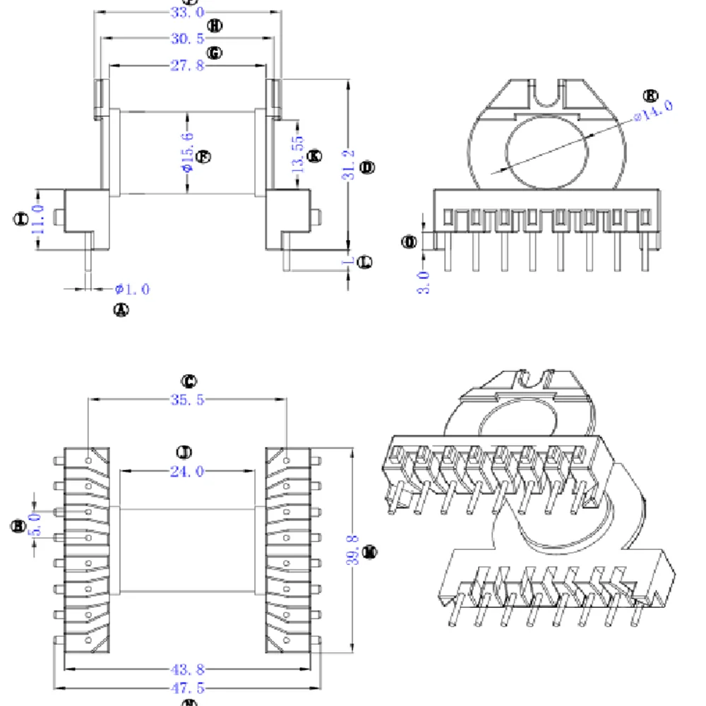 ER4045EC40 EER40 bobbin  horizational  8+8pins+ magnetic core PC44   3sets/lot free shipping