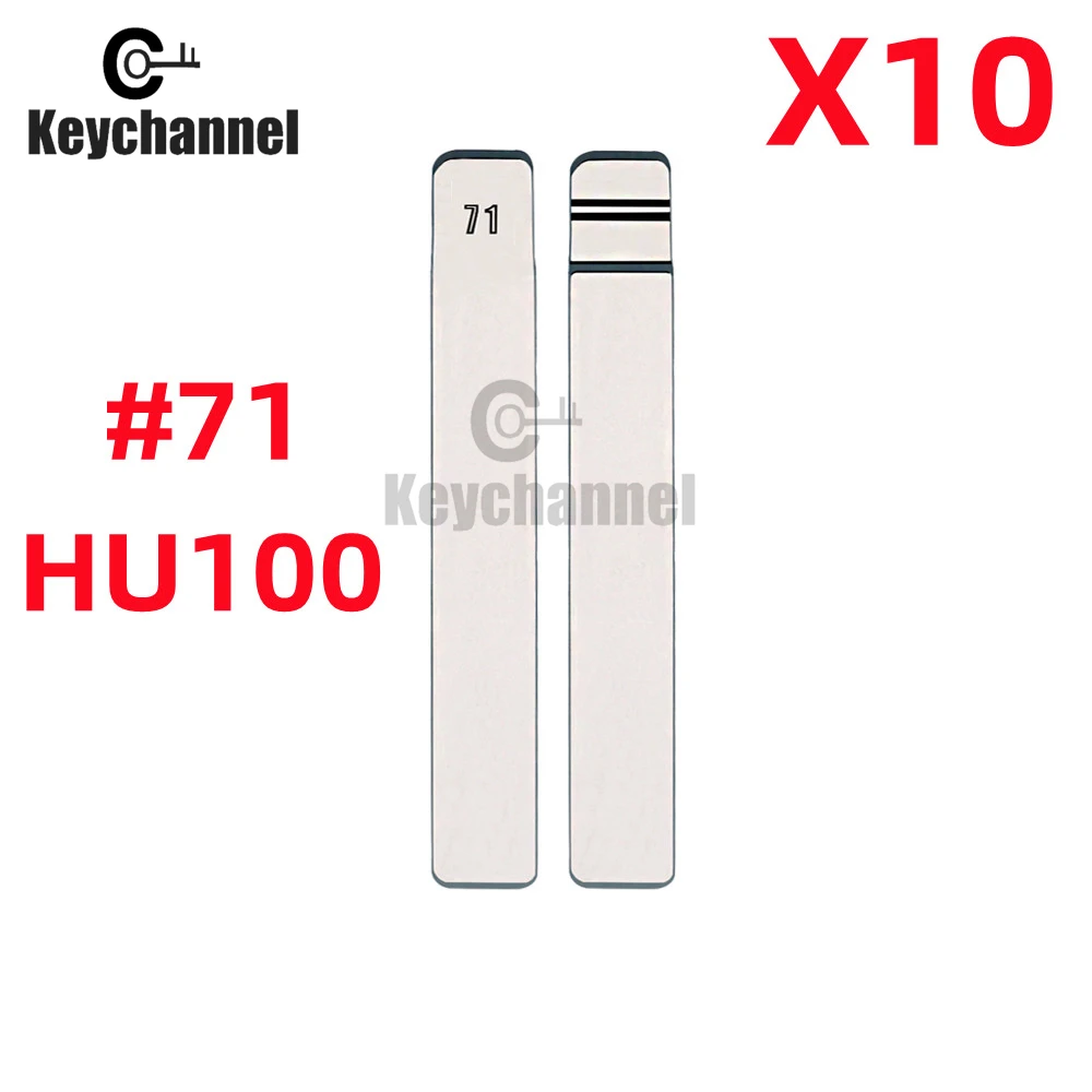 Keychanne10pcs #71 For KD Remote Key Blade Lishi HU100 Metal Blank Uncut Flip  For Buick Excelle Chevrolet CRUZE Cadillac OPEL