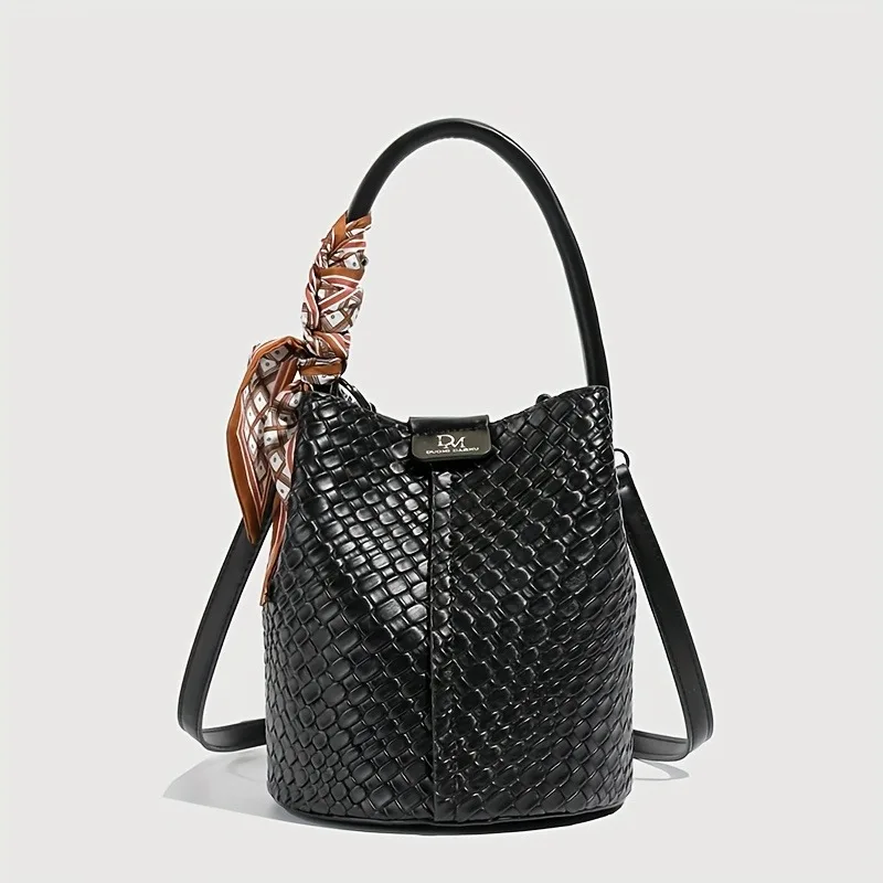 Fashionable Large Capacity Women's Crossbody Bags, Leather Retro Versatile Single Shoulder Bucket Bag, Suitable for Commuting