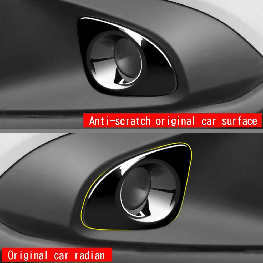 For Toyota Corolla Cross 2021 2022 Glossy Black Front Fog Light Lamp Cover Trim Foglight Bezel Decoration Frame image 6