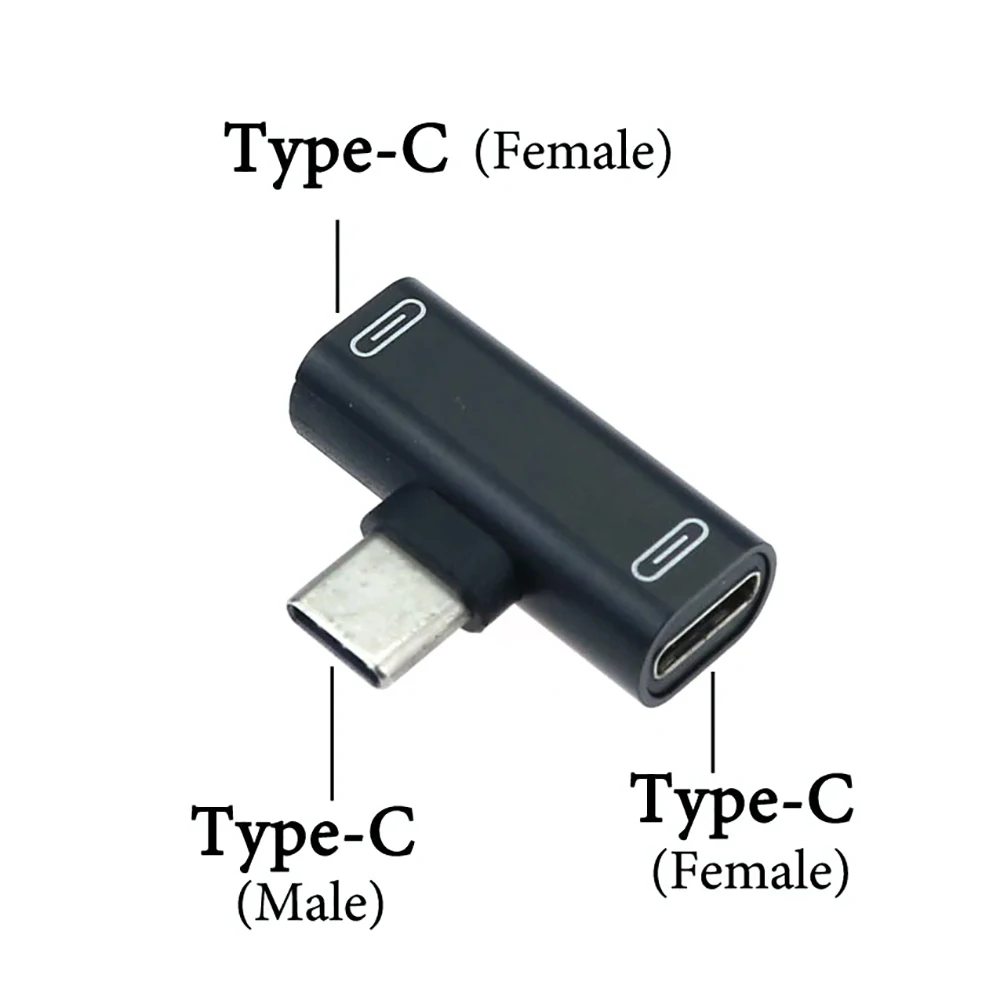 1PCS 2 In 1 USB C Splitter Type C Male To Dual Type C Female Headphone Charger Adapter Splitter Converter