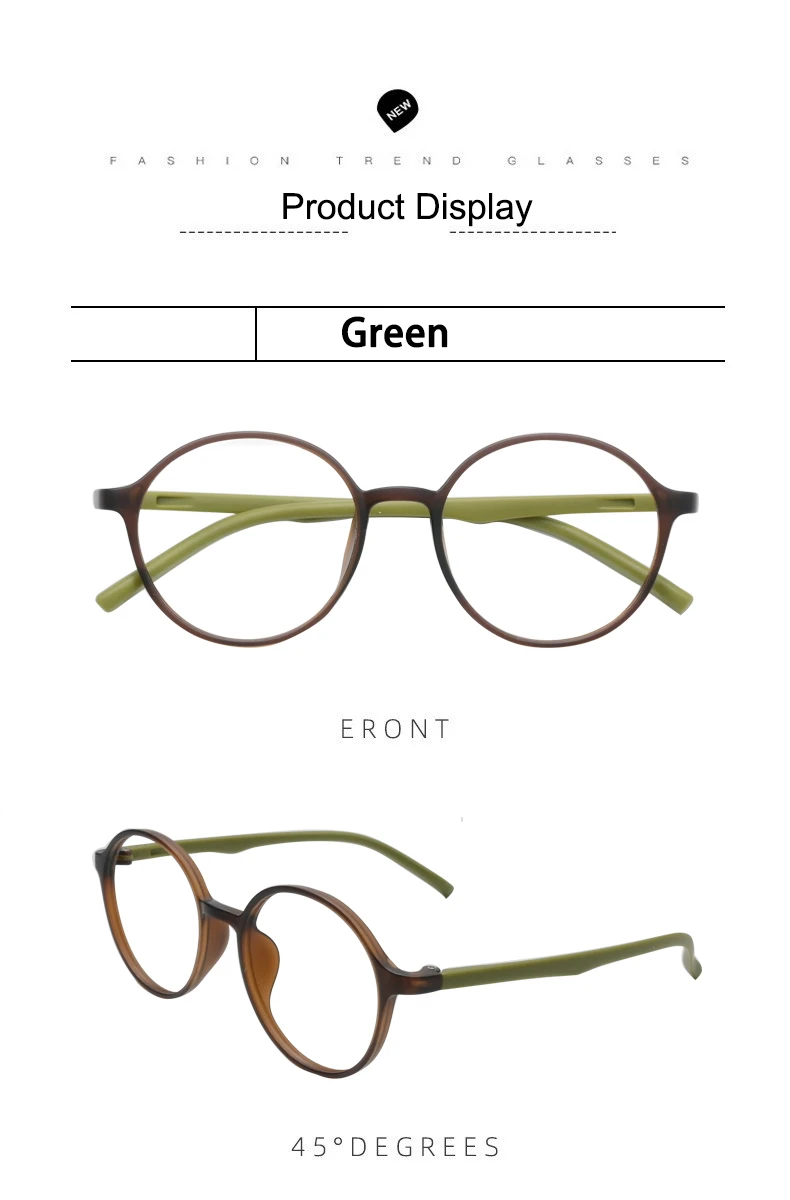Marke Design Vintage Runde Grün Rahmen Anti Blau Licht Photochrome Lesebrille Männer und Frauen Rezept Individuelle Gläser – Detail 9