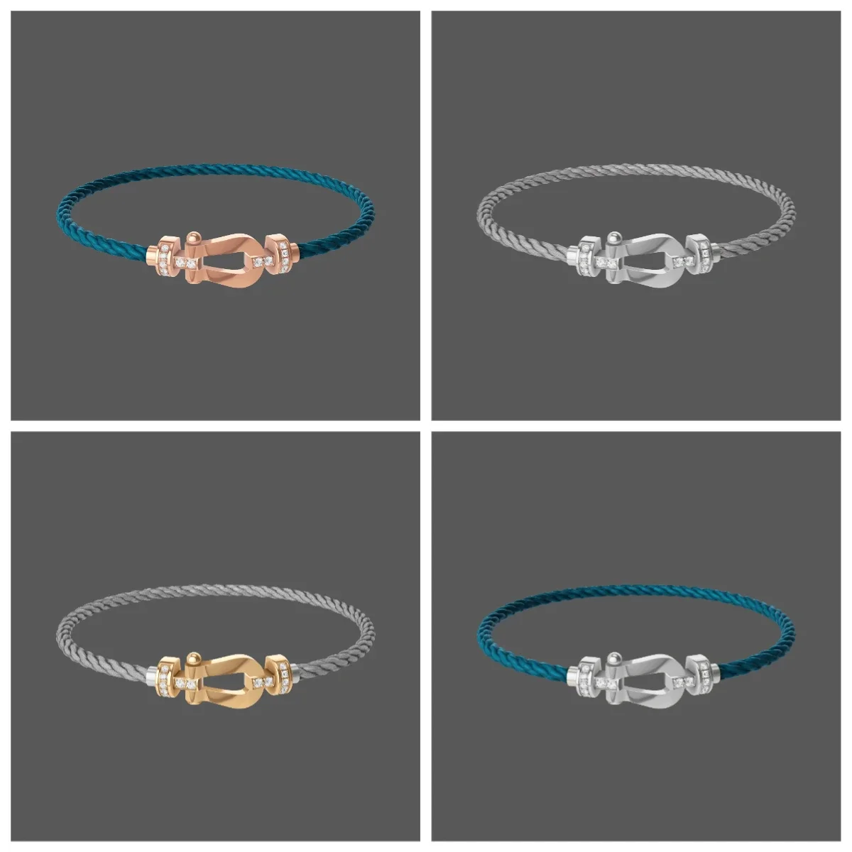 

Высококачественный, модный и классический браслет среднего размера в форме полубриллиантовой подковы 2025 года.