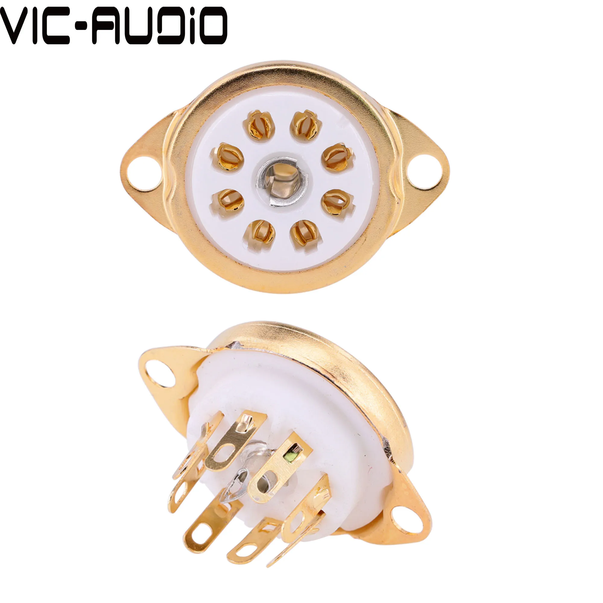 8Pin ซ็อกเก็ตเซรามิค GZC8-Y-9 Vintage วาล์วซ็อกเก็ตสำหรับ ECC40 AZ41 EF40 EF42 EL41สูญญากาศเครื่องขยายเสียงเสียง HIFI