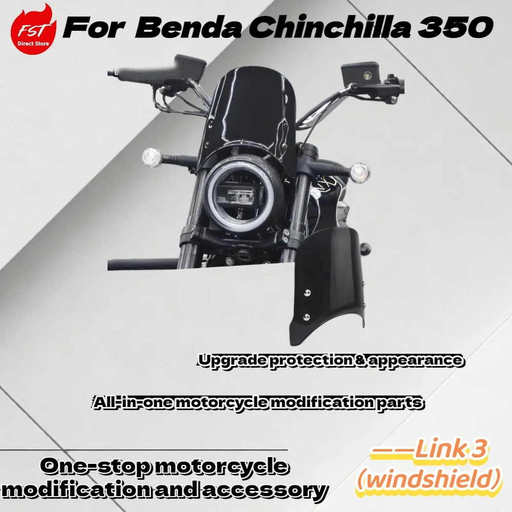 

For Benda Chinchilla 350 Motorcycle Windshield Front Wind Deflector for Enhanced Riding Experience