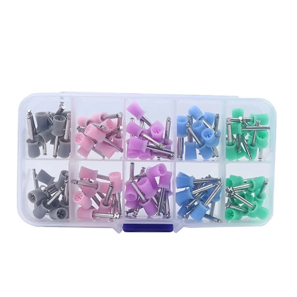 

100pcs Dental Polishing Cup Dentista Prophy Cup Rubber odontología Colorful Mix Style Dentist Tool Lab Tools RA Shank