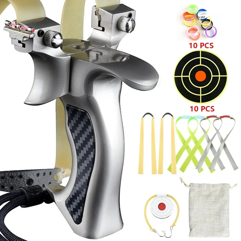 

8020/9025 Strong Metal Slingshot Anti Shake Tail Cover Comfortable Grip Sling Shot Professional Outdoor Hunting and Shooting Set