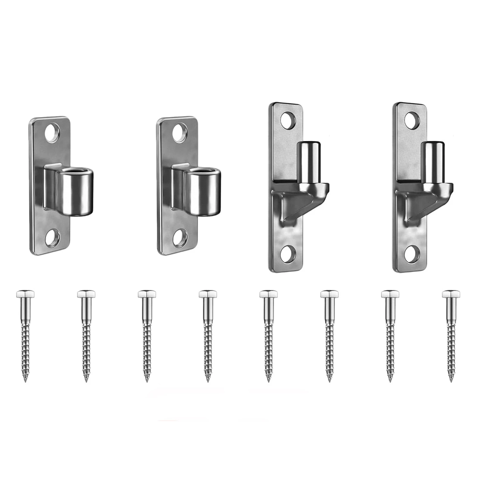 2 Pack 304 Stainless Steel Heavy Duty Gate Hinges - Non-Welding Wall Mount, Ideal for Wooden Fences, Farm Gates