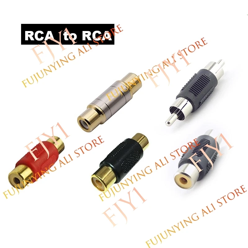 2pcs Dual RCA to RCA Coupler Joiner Plug Female Male Connector to  Audio Video AV Cable Extender for CCTV camera A1