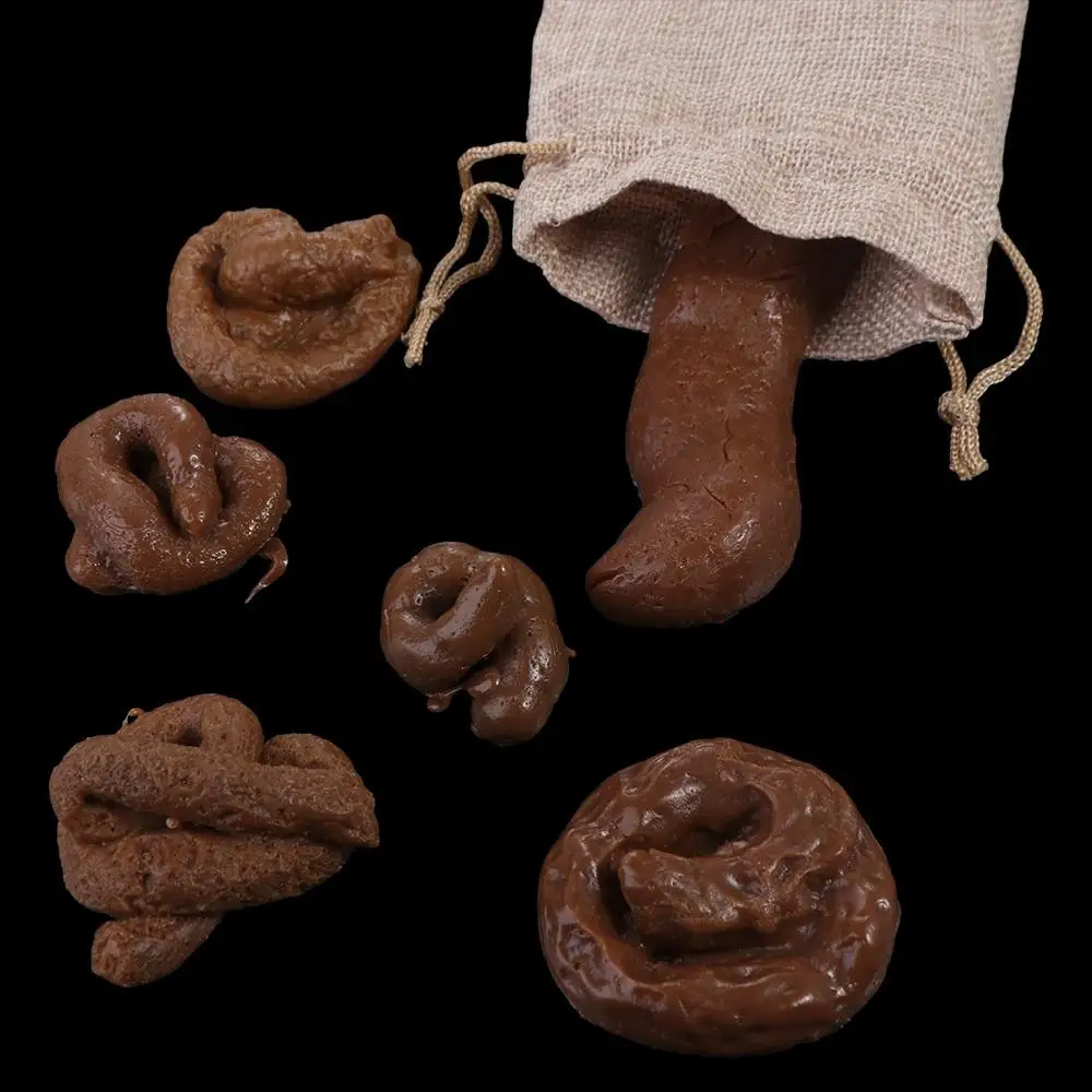 6 pçs/set brincadeira engraçado realista merda turd travessura gadget pedaço de merda clássico merda café engraçado falso cocô brincadeira piada