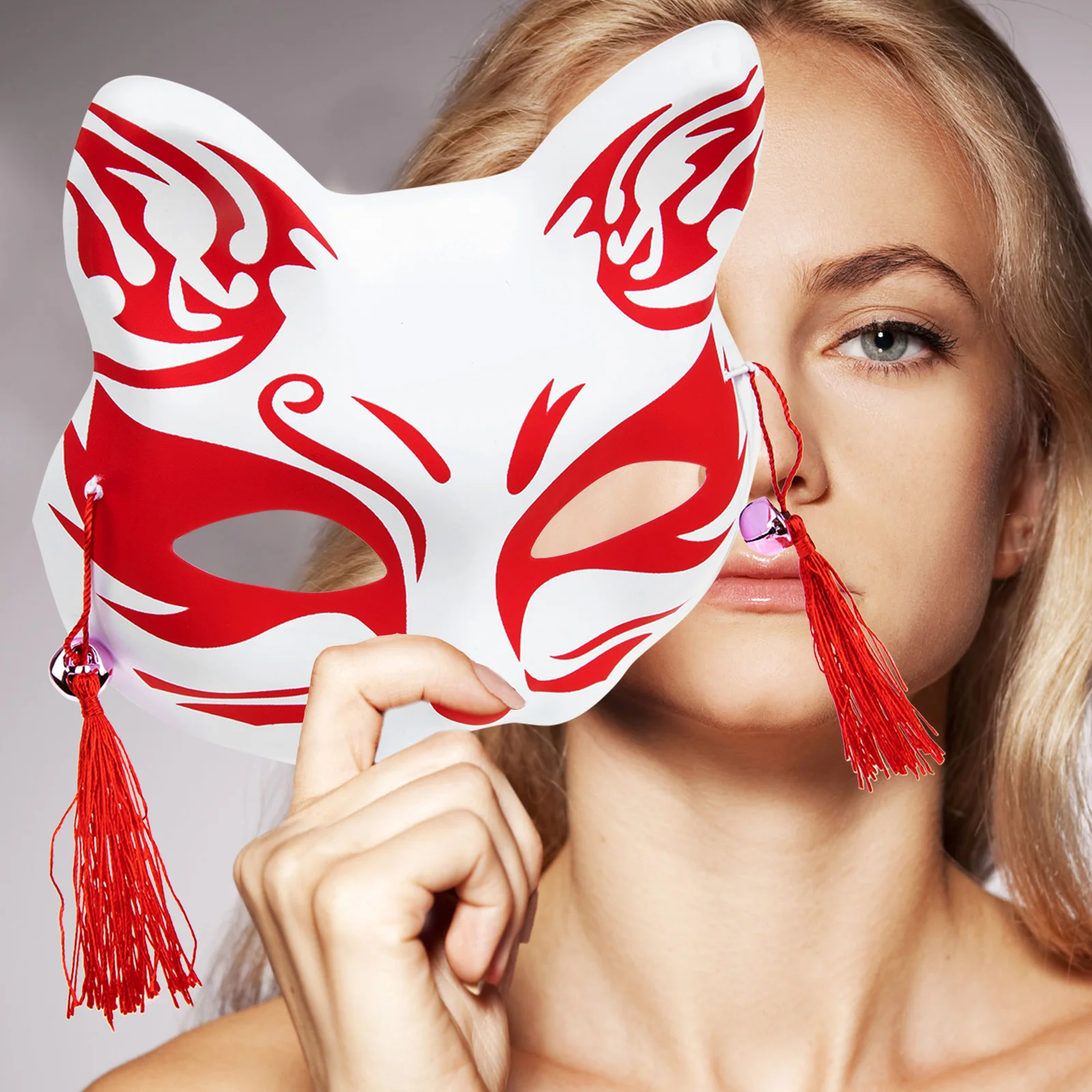 

2 Pcs Props Fox Mask Child Christmas Decoration Furry Pvc Black Masks for Masquerade Party